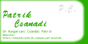 patrik csanadi business card