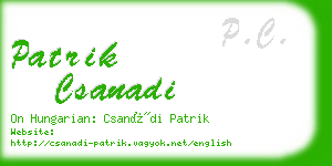 patrik csanadi business card